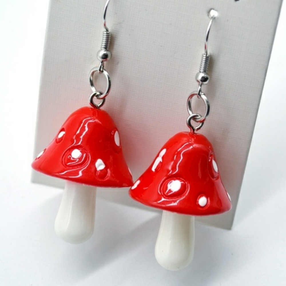 Red Mushroom Psilocybin Earrings